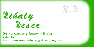 mihaly weser business card